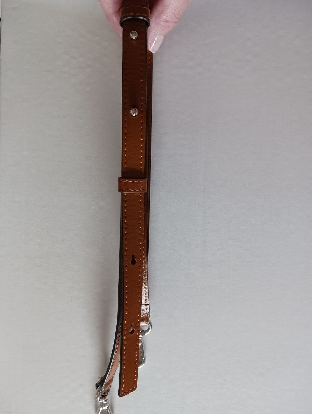 GANNI Cognac Textured Leather Crossbody Bag Adjustable Strap - Picture 9 of 9